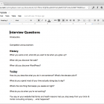 Interview questions template