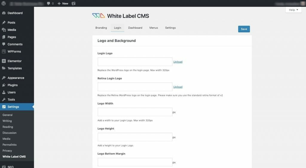 White Label CMS Login