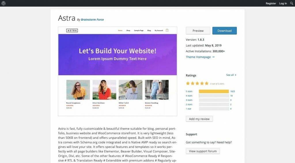 Astra WordPress theme