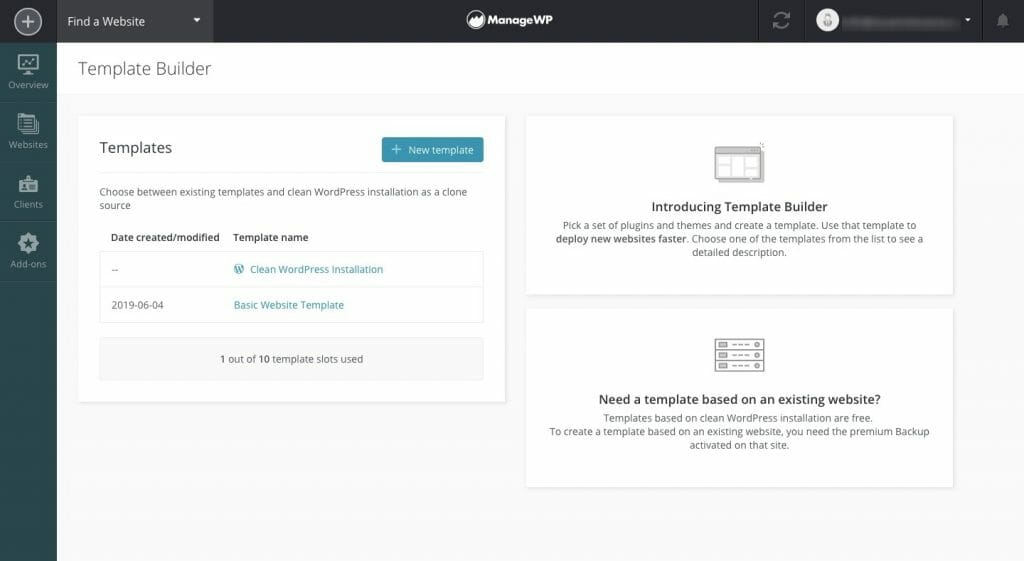 ManageWP Template Builder