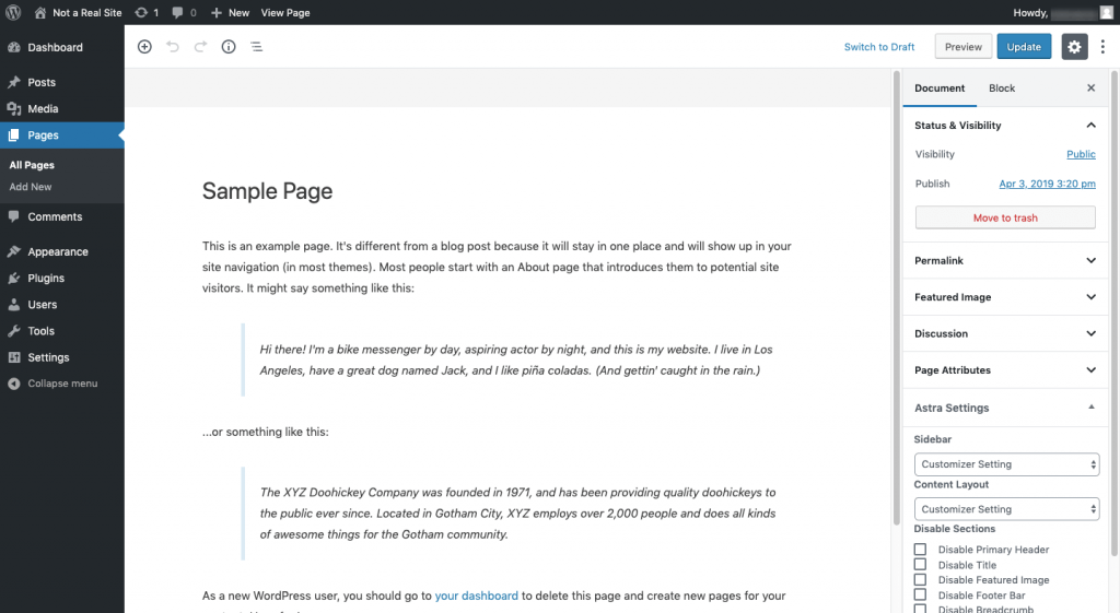 WordPress Page