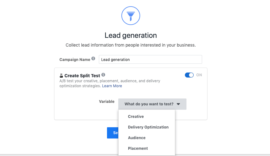 Facebook Ads Split Test