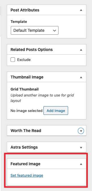 How to set a feature image