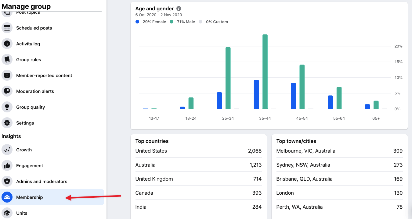 Facebook Insights Demographics