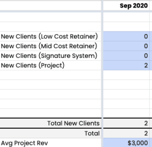 new client spreadsheet template