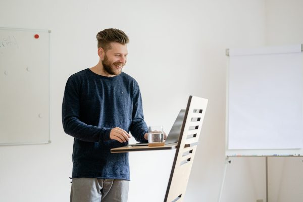 man on a Zoom sales call